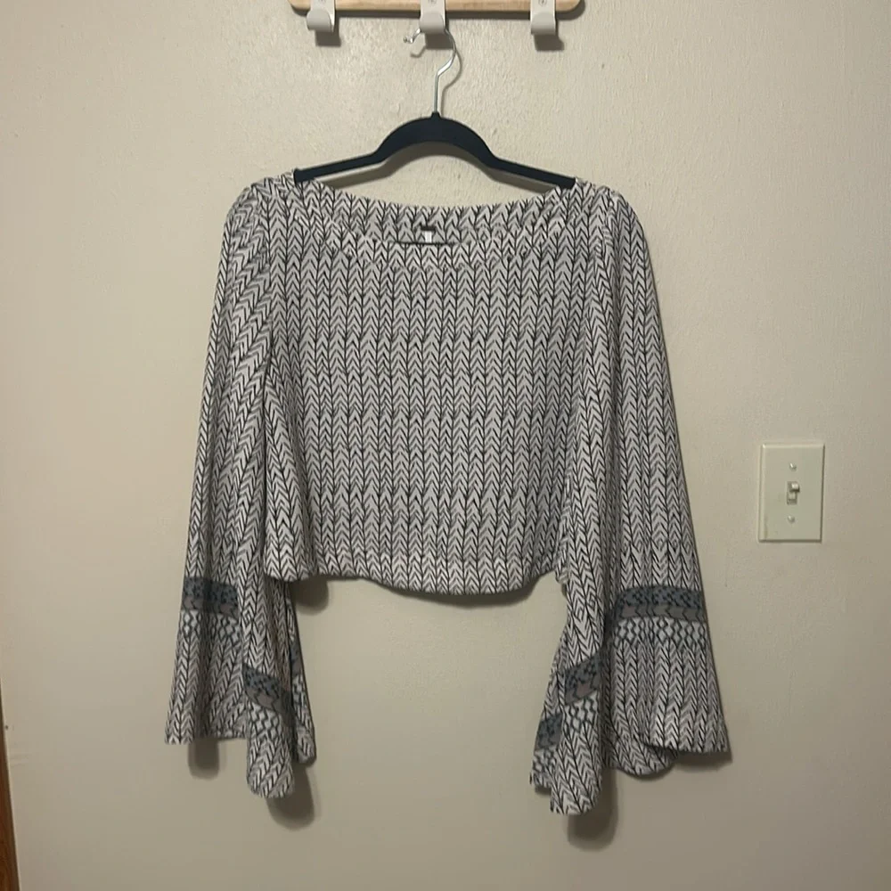 Free People Stars Aligned‎ printed bell sleeve top Size Small